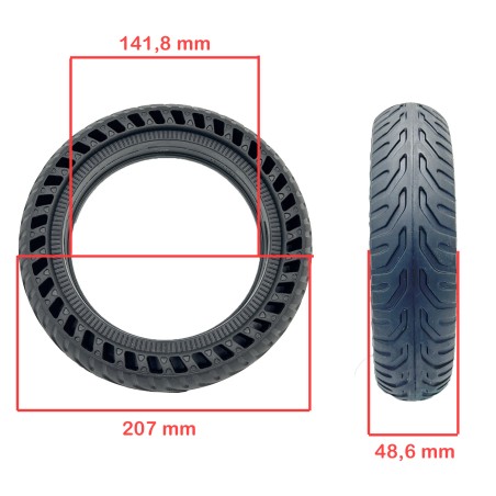Rueda maciza 8,5×2 Agujereada NEGRO Para Xiaomi